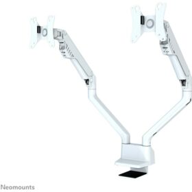 Neig-, Schwenk-und Drehbare Tischhalterung für zwei Flachbildschirme bis 32'' 2x 8KG White Neomounts