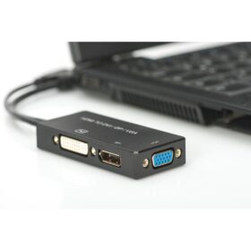 Adapter HDMI/USB2.0 > HDMI/DVI/DisplayPort DIGITUS 20cm Black