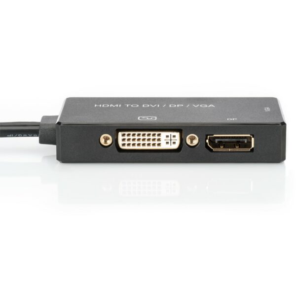Adapter HDMI/USB2.0 > HDMI/DVI/DisplayPort DIGITUS 20cm Black