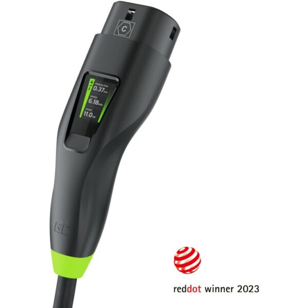 EM Green Cell HABU Elektroauto Ladekabel/electric car charging cable Typ 2 11KW 6-16A 7m Bluetooth LCD-Display Black