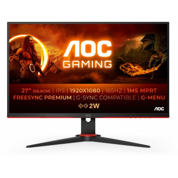 68,6cm/27" (1920x1080) AOC G2 27G2SPAE/BK FHD 165Hz IPS 1ms 2xHDMI VGA DP LS black/red