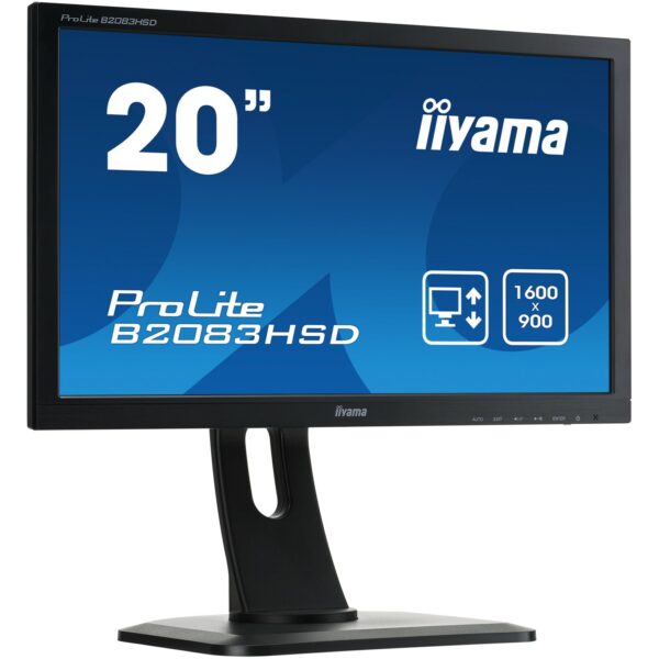 51cm/20" (1600x900) Iiyama ProLite B2083HSD-1 DVI/VGA/Speaker Black