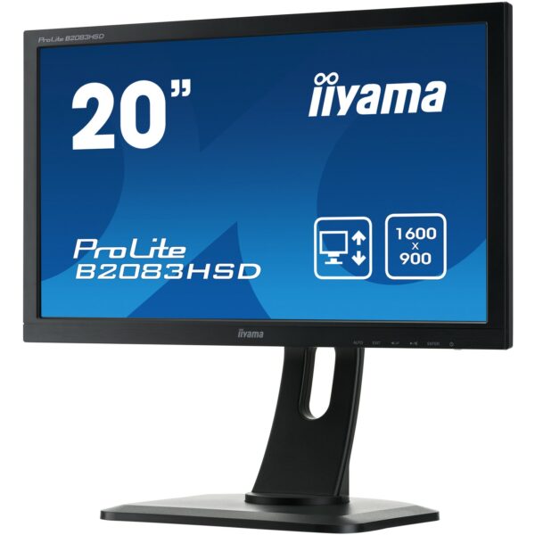 51cm/20" (1600x900) Iiyama ProLite B2083HSD-1 DVI/VGA/Speaker Black