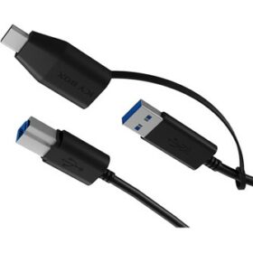USB-A > USB-B (ST-ST) 1m + USB-A > USB-C (BU-ST) Adapter ICY BOX Black