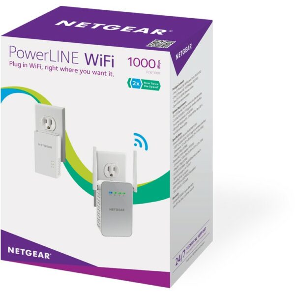 Netgear Powerline PLW1000 10/100/1000 Mbit & WLAN (802.11b/g/n/ac - 2,4 & 5 GHz) - Set