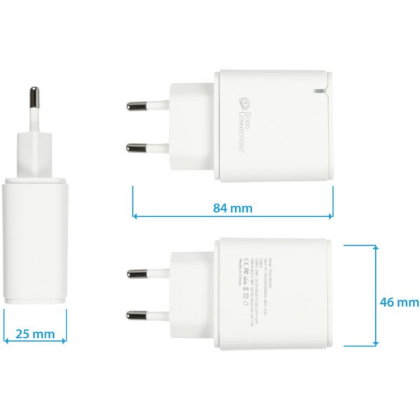 GoodConnections Charger 20W 2-Port USB-A/USB-C Weiß