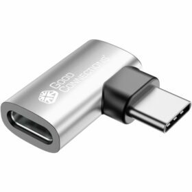 GoodConnections USB-C 4.0 (ST-BU) Winkeladapter / Portschoner 240W 8K 60Hz Silber